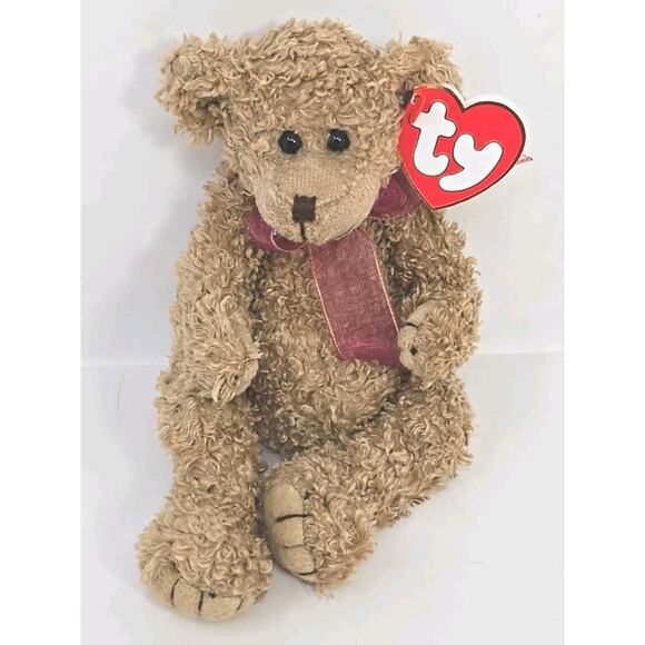 1993 Ty Beanie Baby "Berkley" Retired Brown Old Time Teddy Bear BB30 - Picture 1 of 4